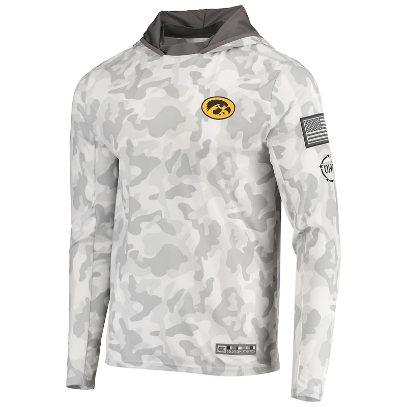 Colosseum Iowa Hawkeyes OHT Military Appreciation Long Sleeve Hoodie Top