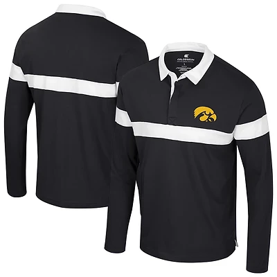 Colosseum Iowa Hawkeyes Too Cool For School Long Sleeve Polo