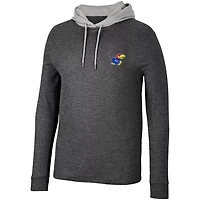 Colosseum Kansas Jayhawks Ballot Waffle-Knit Thermal Long Sleeve Hoodie T-Shirt