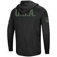 Colosseum Kansas Jayhawks Big  Tall OHT Military Appreciation Tango Long Sleeve Hoodie T-Shirt