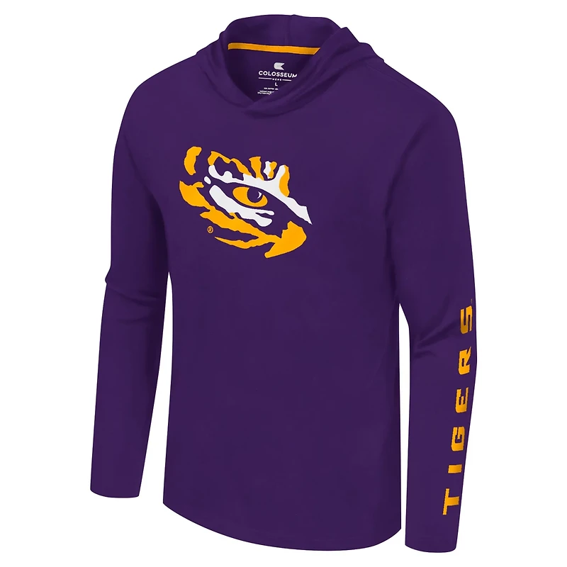 Colosseum LSU Tigers Logo Lockup Active Blend Long Sleeve T-Shirt Hoodie