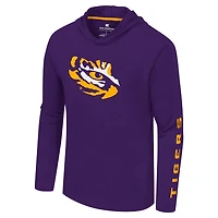 Colosseum LSU Tigers Logo Lockup Active Blend Long Sleeve T-Shirt Hoodie