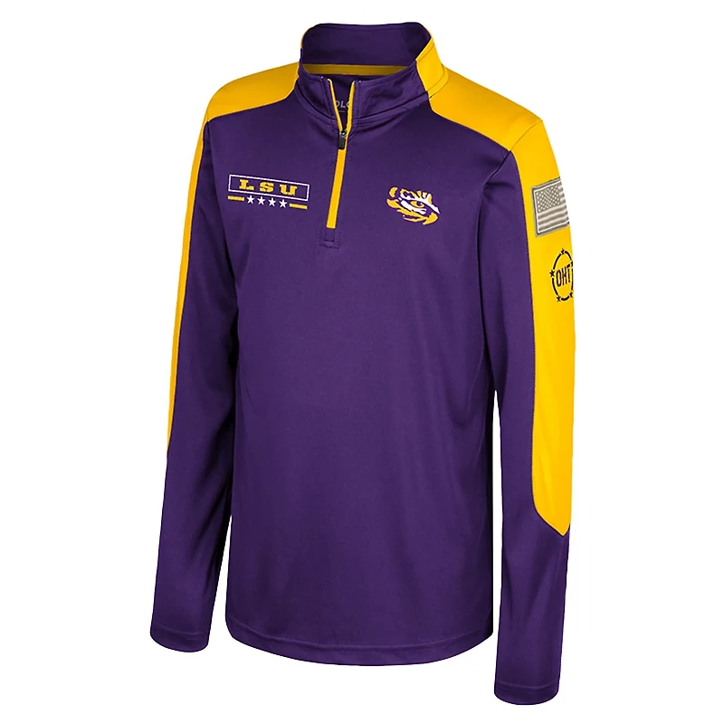 Colosseum LSU Tigers OHT Military Appreciation Cyclone Quarter-Zip Windshirt