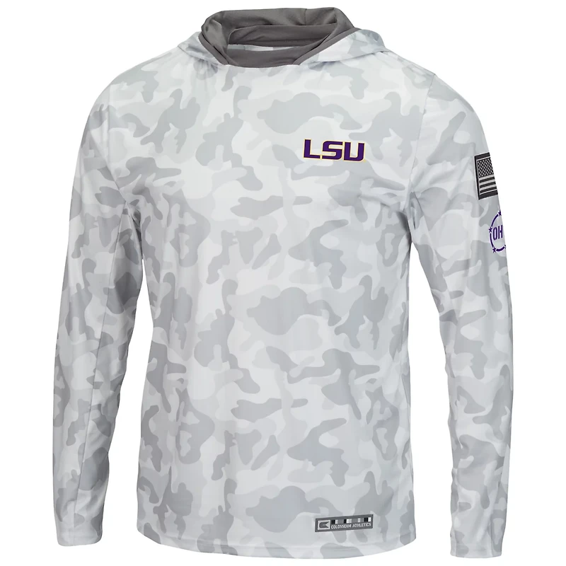 Colosseum LSU Tigers OHT Military Appreciation Long Sleeve Hoodie Top
