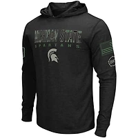 Colosseum Michigan State Spartans Big  Tall OHT Military Appreciation Tango Long Sleeve Hoodie T-Shirt