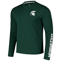 Colosseum Michigan State Spartans Logo Lockup 3-Hit Active Blend Long Sleeve T-Shirt