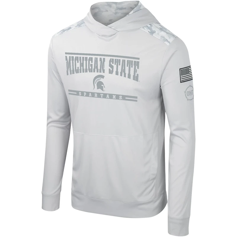 Colosseum Michigan State Spartans OHT Military Appreciation Long Sleeve Hoodie T-Shirt