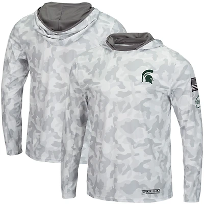 Colosseum Michigan State Spartans OHT Military Appreciation Long Sleeve Hoodie Top