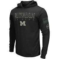 Colosseum Michigan Wolverines Big  Tall OHT Military Appreciation Tango Long Sleeve Hoodie T-Shirt