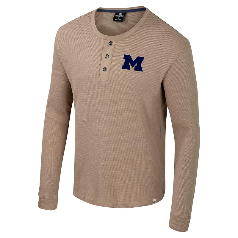 Colosseum Michigan Wolverines Great Outdoors Henley Long Sleeve Shirt