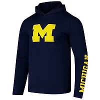 Colosseum Michigan Wolverines Logo Lockup Active Blend Long Sleeve T-Shirt Hoodie