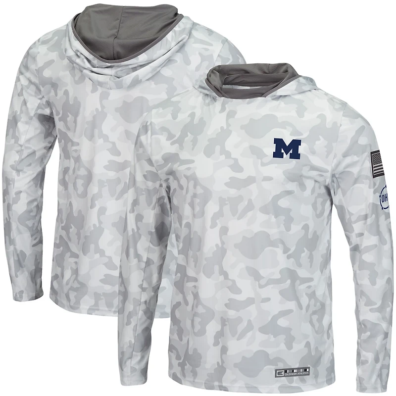 Colosseum Michigan Wolverines OHT Military Appreciation Long Sleeve Hoodie Top