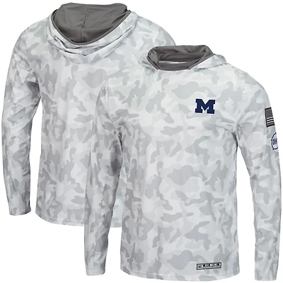 Colosseum Michigan Wolverines OHT Military Appreciation Long Sleeve Hoodie Top