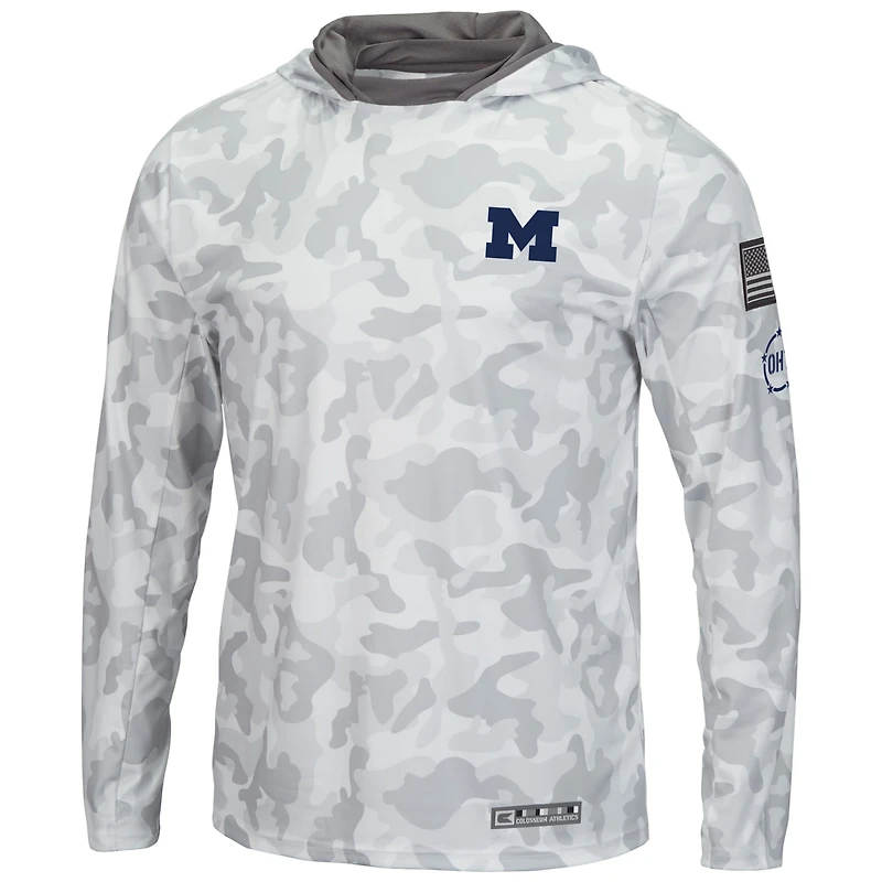 Colosseum Michigan Wolverines OHT Military Appreciation Long Sleeve Hoodie Top