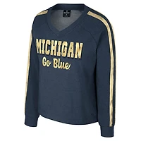 Colosseum Michigan Wolverines Treasures Long Sleeve V-Neck T-Shirt