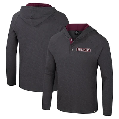 Colosseum Mississippi State Bulldogs Dujour Ralgan Long Sleeve Henley Hoodie T-Shirt