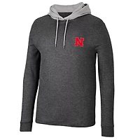 Colosseum Nebraska Huskers Ballot Waffle-Knit Thermal Long Sleeve Hoodie T-Shirt