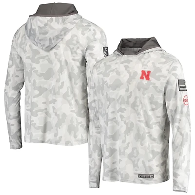 Colosseum Nebraska Huskers OHT Military Appreciation Long Sleeve Hoodie Top