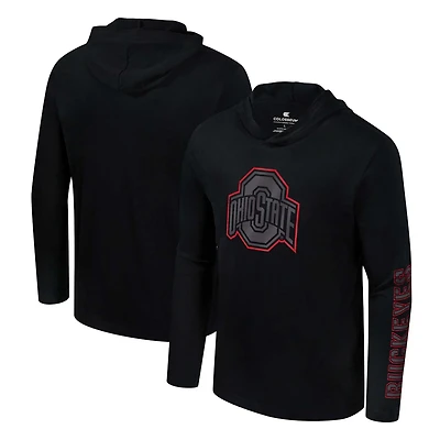 Colosseum Ohio State Buckeyes Color Pop Active Blend 2-Hit Long Sleeve Hooded T-Shirt