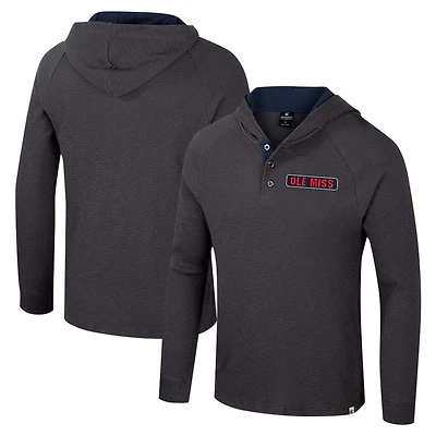 Colosseum Ole Miss Rebels Dujour Ralgan Long Sleeve Henley Hoodie T-Shirt