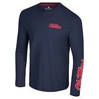 Colosseum Ole Miss Rebels Logo Lockup 3-Hit Active Blend Long Sleeve T-Shirt