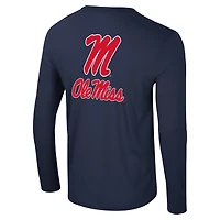 Colosseum Ole Miss Rebels Logo Lockup 3-Hit Active Blend Long Sleeve T-Shirt