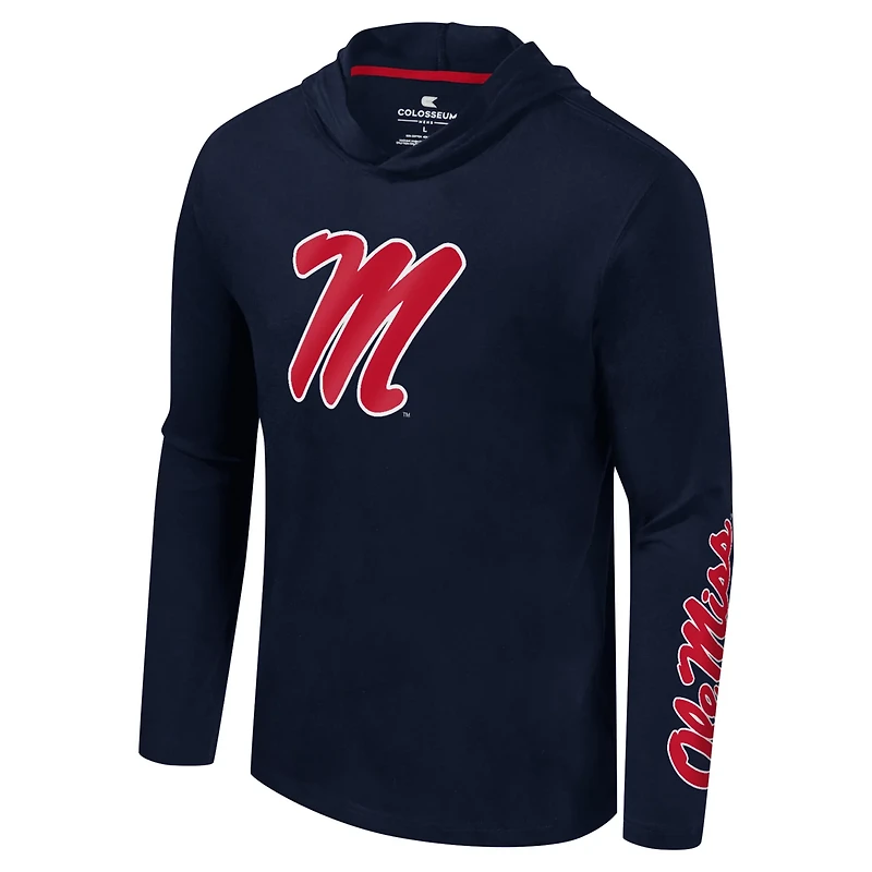 Colosseum Ole Miss Rebels Logo Lockup Active Blend Long Sleeve T-Shirt Hoodie