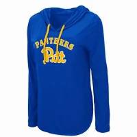 Colosseum Pitt Panthers My Lover Lightweight Hooded Long Sleeve T-Shirt