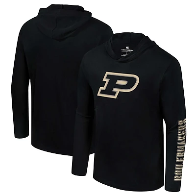 Colosseum Purdue Boilermakers Color Pop Active Blend 2-Hit Long Sleeve Hooded T-Shirt