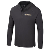 Colosseum Purdue Boilermakers Dujour Ralgan Long Sleeve Henley Hoodie T-Shirt