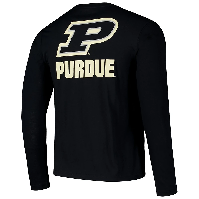 Colosseum Purdue Boilermakers Logo Lockup 3-Hit Active Blend Long Sleeve T-Shirt