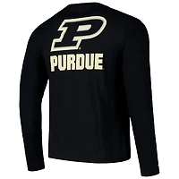 Colosseum Purdue Boilermakers Logo Lockup 3-Hit Active Blend Long Sleeve T-Shirt