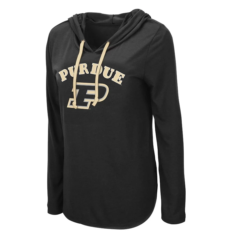 Colosseum Purdue Boilermakers My Lover Lightweight Hooded Long Sleeve T-Shirt
