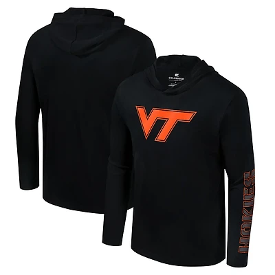 Colosseum Virginia Tech Hokies Color Pop Active Blend 2-Hit Long Sleeve Hooded T-Shirt
