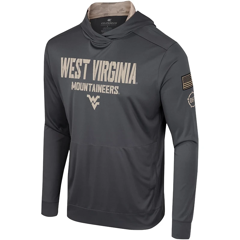 Colosseum West Virginia Mountaineers OHT Military Appreciation Long Sleeve Hoodie T-Shirt