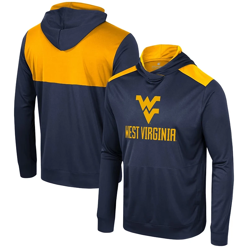Colosseum West Virginia Mountaineers Warm Up Long Sleeve Hoodie T-Shirt