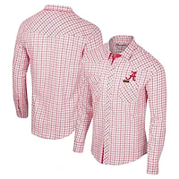 Colosseum x Wrangler Alabama Crimson Tide Plaid Window Pane Long Sleeve Full-Snap Shirt