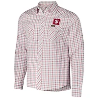 Colosseum x Wrangler Indiana Hoosiers Plaid Window Pane Long Sleeve Full-Snap Shirt