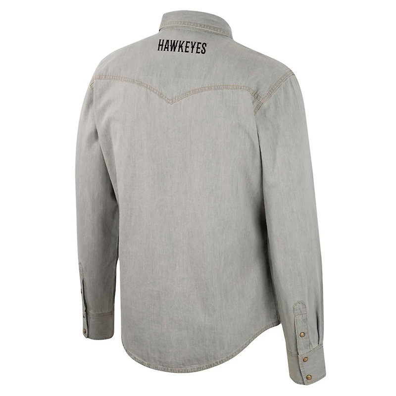 Colosseum x Wrangler Iowa Hawkeyes Cowboy Cut Western Full-Snap Long Sleeve Shirt