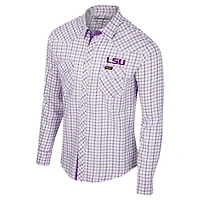 Colosseum x Wrangler LSU Tigers Plaid Window Pane Long Sleeve Full-Snap Shirt