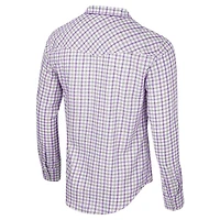 Colosseum x Wrangler LSU Tigers Plaid Window Pane Long Sleeve Full-Snap Shirt