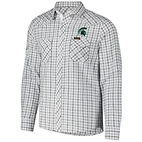 Colosseum x Wrangler Michigan State Spartans Plaid Window Pane Long Sleeve Full-Snap Shirt