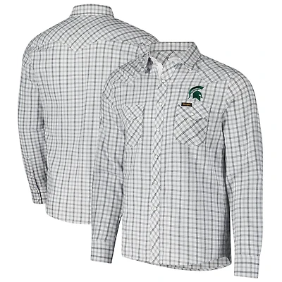 Colosseum x Wrangler Michigan State Spartans Plaid Window Pane Long Sleeve Full-Snap Shirt