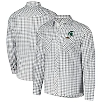 Colosseum x Wrangler Michigan State Spartans Plaid Window Pane Long Sleeve Full-Snap Shirt
