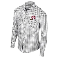 Colosseum x Wrangler Mississippi State Bulldogs Plaid Window Pane Long Sleeve Full-Snap Shirt