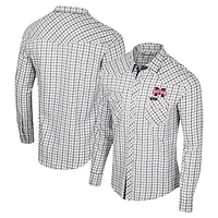 Colosseum x Wrangler Mississippi State Bulldogs Plaid Window Pane Long Sleeve Full-Snap Shirt