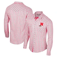 Colosseum x Wrangler Nebraska Huskers Plaid Window Pane Long Sleeve Full-Snap Shirt