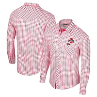 Colosseum x Wrangler Ohio State Buckeyes Plaid Window Pane Long Sleeve Full-Snap Shirt
