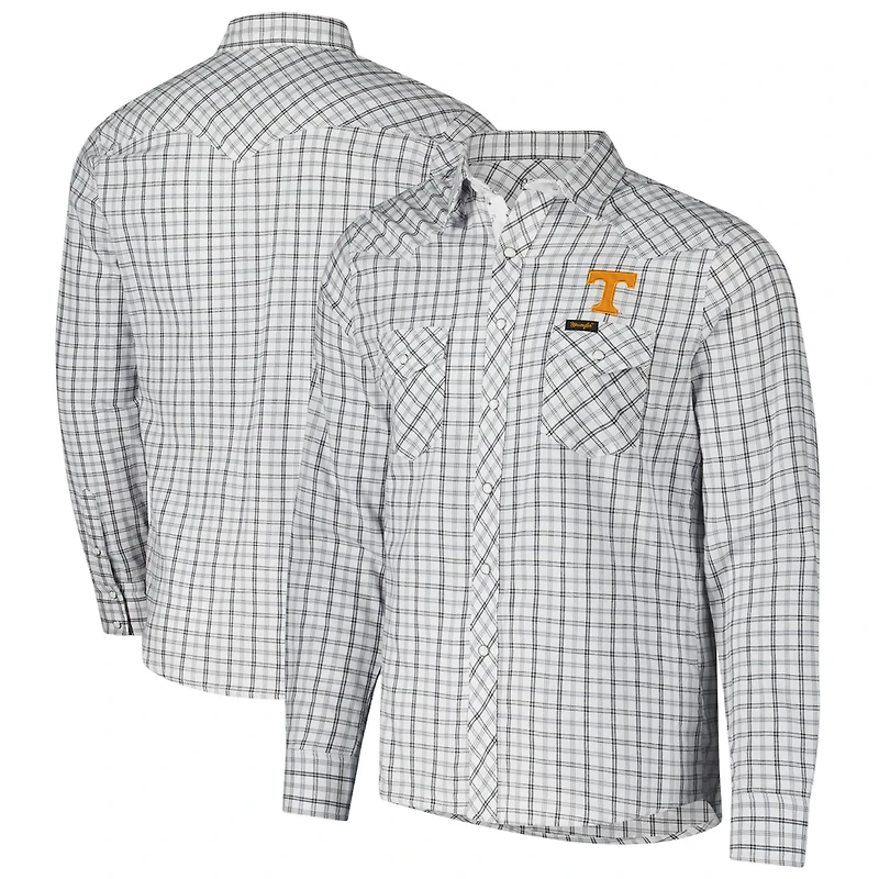 Colosseum x Wrangler Tennessee Volunteers Plaid Window Pane Long Sleeve Full-Snap Shirt