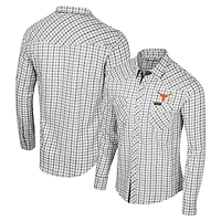 Colosseum x Wrangler Texas Longhorns Plaid Window Pane Long Sleeve Full-Snap Shirt